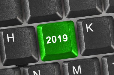 Bilgisayar klavye ile 2019 anahtar - tatil kavramı