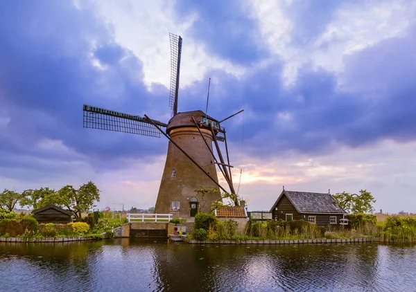 Windmills Kinderdijk Ολλανδία Architecture Background — Φωτογραφία Αρχείου