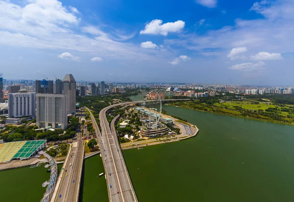 Cingapura Abril Skyline Cidade Singapura Marina Bay Abril 2016 Singapura — Fotografia de Stock