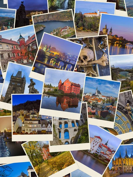 Collage Czech Republic Images Photos Travel Architecture Background — Stock Photo, Image