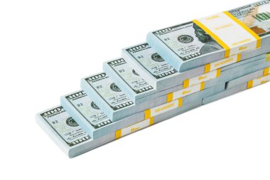 Beyaz arka plan üzerinde izole para merdiven