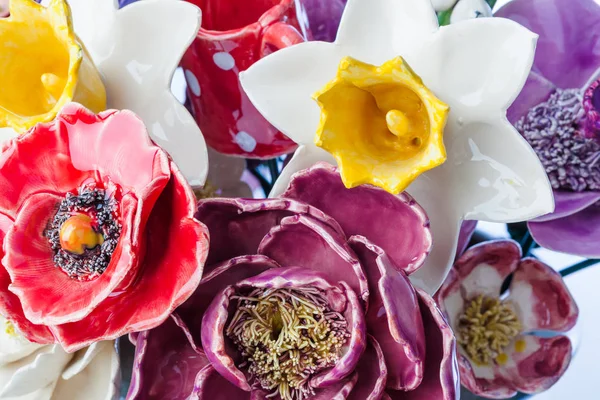 セラミック装飾花花束 抽象的な花の背景 — ストック写真