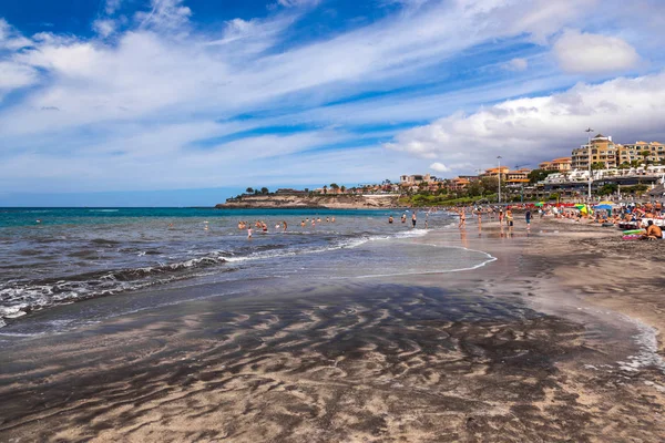 Beach Los Cristianos Tenerife Sziget Kanári Spanyolország — Stock Fotó