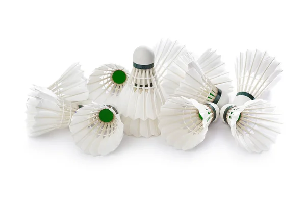 Badminton Shuttlecock Izolované Bílém Pozadí — Stock fotografie