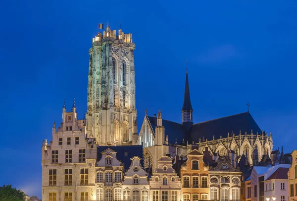 Grote Markt Mechelen Belgio Background Architettonico — Foto Stock