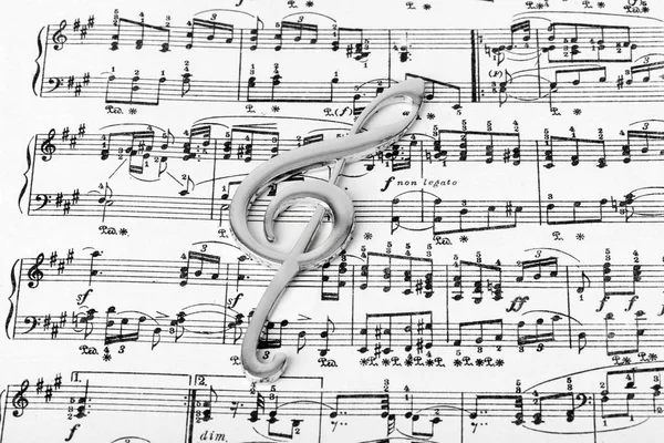 Clave Triple Hoja Música Fondo Arte Musical — Foto de Stock