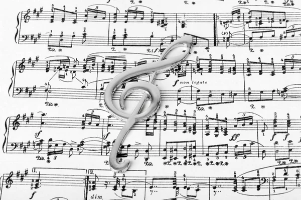 Treble Clef Music Sheet Musical Art Background — Stock Photo, Image