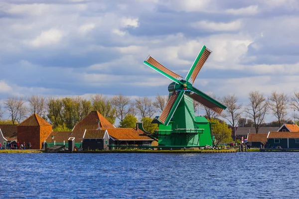 Windmills Zaanse Schans Ολλανδία Architecture Background — Φωτογραφία Αρχείου