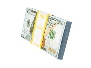 Para paketi beyaz arkaplanda izole edildi