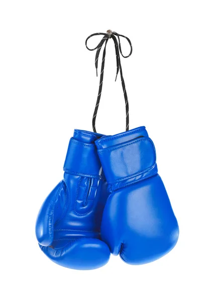 Hängande Boxningshandskar Isolerad Vit Bakgrund — Stockfoto