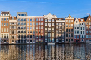 Amsterdam şehir manzarası - Hollanda - mimari arka plan
