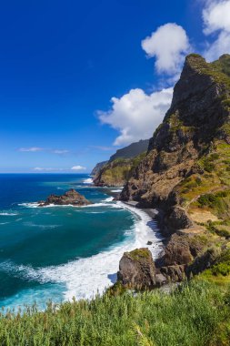 Coast near Boaventura in Madeira Portugal - travel background clipart
