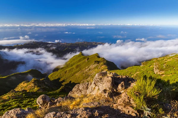 Wandelen Pico Ruivo Pico Arierio Madeira Portugal Reisachtergrond — Stockfoto