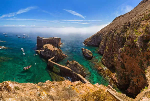 Festung Auf Der Insel Berlenga Portugal Architektonischer Hintergrund — Stockfoto