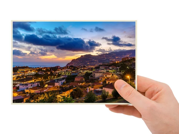 Hand Town Funchal Madeira Portugal Photo Isolated White Background — Zdjęcie stockowe