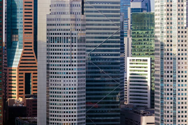 Nowoczesnych Drapaczy Chmur Singapurze Architektura Tło — Zdjęcie stockowe