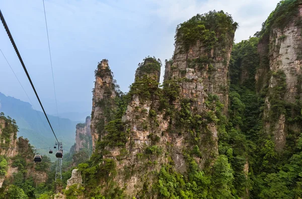 Kolejka Linowa Parku Przyrody Tianzi Avatar Wulingyuan Chiny Podróże — Zdjęcie stockowe