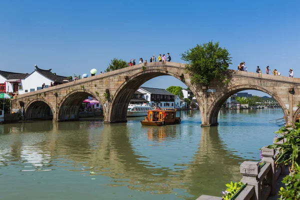 Shanghai China Mei 2018 Boot Cruise Het Kanaal Zhujiajiao Waterstad — Stockfoto