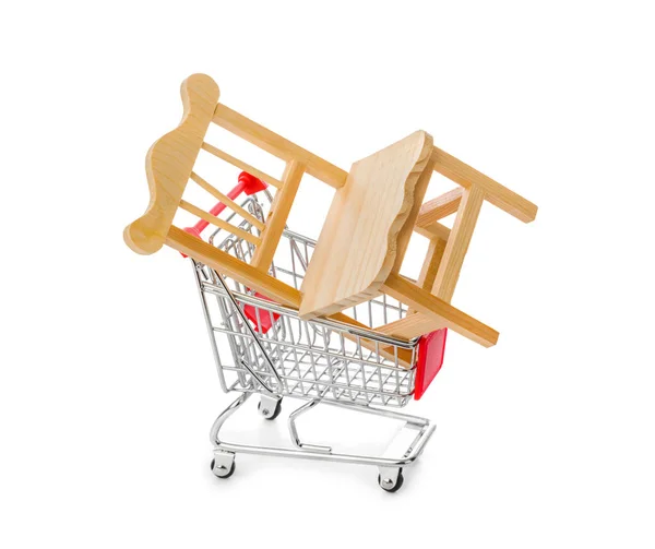 Chair Shopping Cart Isolated White Background — Stock Photo, Image