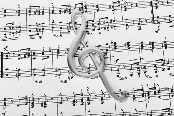 Clave Triple Hoja Música Fondo Arte Musical —  Fotos de Stock