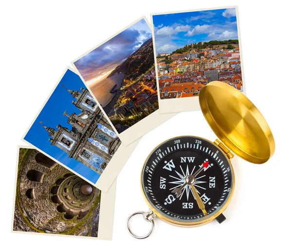 Portugal Travel Images Photos Compass Architecture Nature Concept — Stock Photo, Image