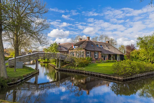 Aldeia Holandesa Típica Giethoorn Nos Países Baixos Arquitetura Fundo — Fotografia de Stock