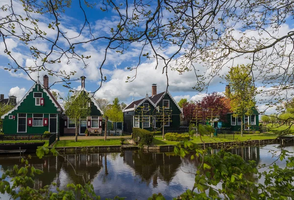 Village Zaanse Schans Holanda Arquitetura Fundo — Fotografia de Stock