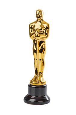 Ödülü Oscar töreni beyaz arka plan üzerinde izole