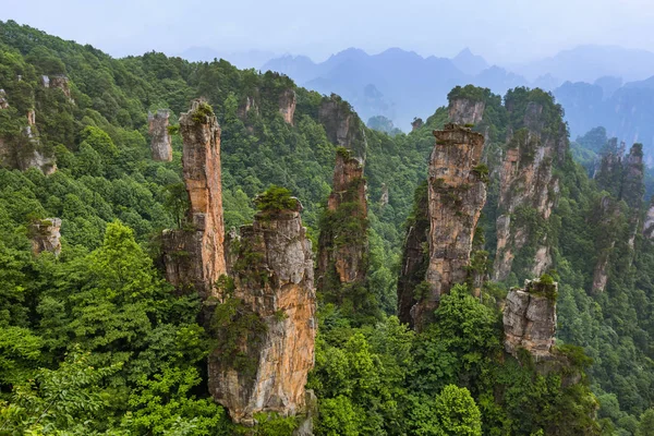 Parc Naturel Des Montagnes Tianzi Avatar Wulingyuan Chine Arrière Plan — Photo
