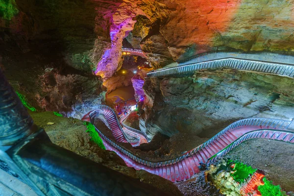 Grotte Dragon Jaune Huanglong Chine Nature Voyage Arrière Plan — Photo