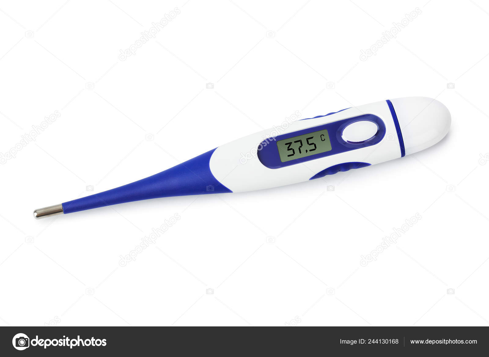 Electronic Medical Thermometer Degrees Isolated White Background — Stock  Photo © Violin #244130168