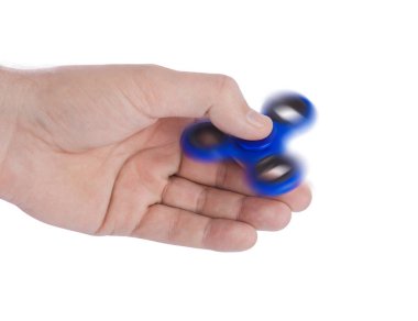 Elde dönen beyaz arkaplan izole