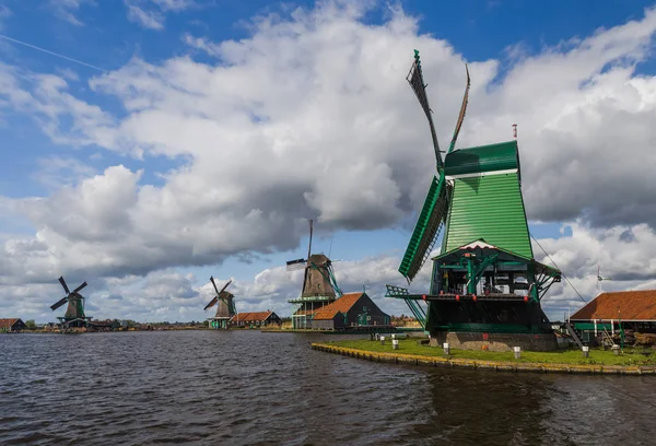 Windmills Zaanse Schans Ολλανδία Architecture Background — Φωτογραφία Αρχείου