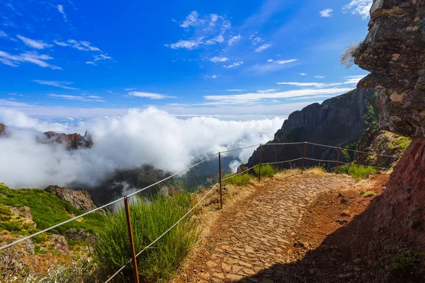 Senderismo Pico Arierio Pico Ruivo Madeira Portugal Antecedentes Viaje —  Fotos de Stock