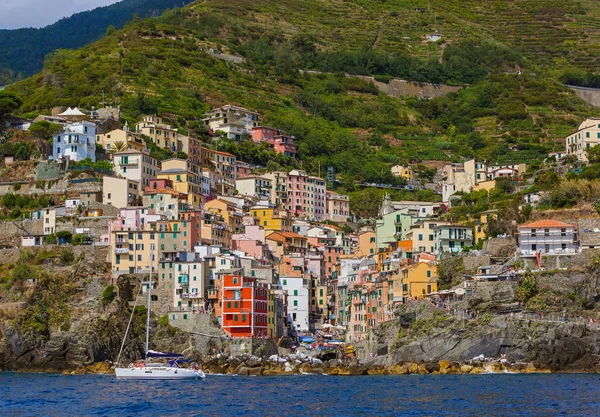 Riomaggiore Cinque Terre Itálie Architektonické Zázemí — Stock fotografie