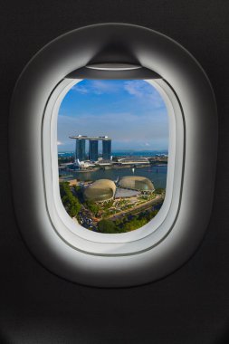 Singapur uçak penceresinde