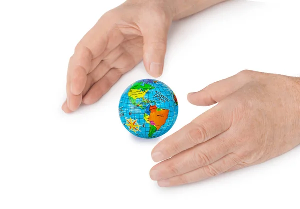 Hands and globe — Stock Photo, Image