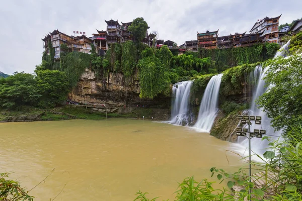 Furong oude dorp en waterval - Hunan, China — Stockfoto