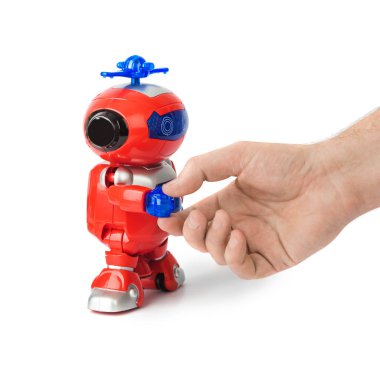 Oyuncak robot ile el sıkışma