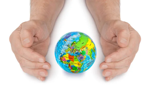 Hands and globe — Stock Photo, Image