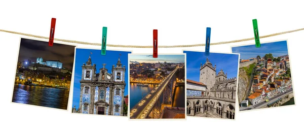 Porto Portekiz görüntüleri (benim fotoğraflar) clothespins üzerinde — Stok fotoğraf