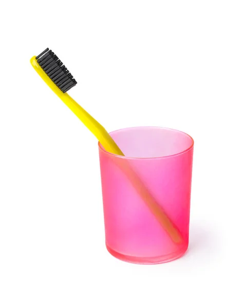 Toothbrushe in glas — Stockfoto