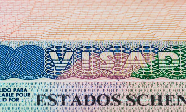 Europa schengen visa en el pasaporte —  Fotos de Stock