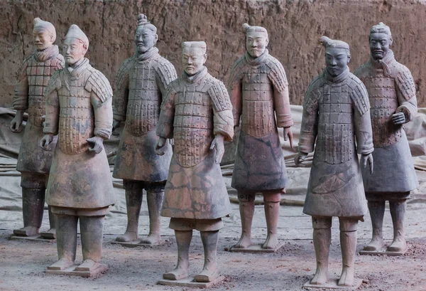 Πολεμιστές του διάσημου στρατός από τερακότα στην Κίνα Xian — Φωτογραφία Αρχείου