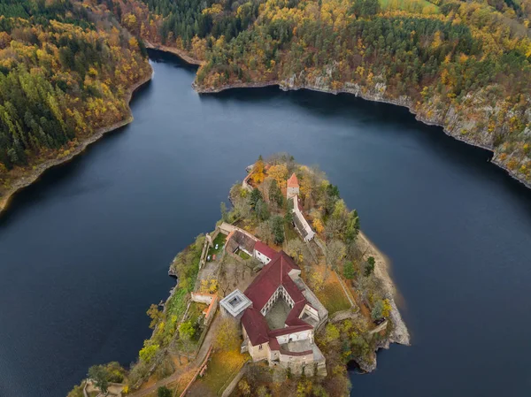 捷克共和国 Zvikov 城堡-鸟瞰图 — 图库照片