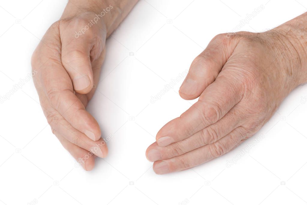 Empty old man hands