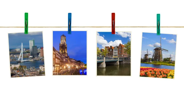 荷兰旅游图片 (我的照片) 在 clothespins — 图库照片