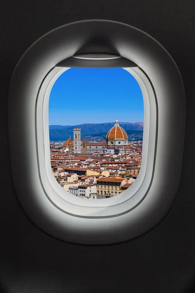 Φλωρεντία Ιταλία στο παράθυρο του αεροπλάνου — Φωτογραφία Αρχείου