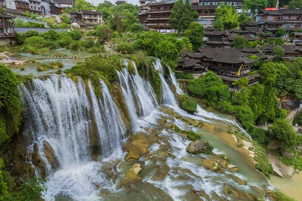 Furong oude dorp en waterval - Hunan, China — Stockfoto