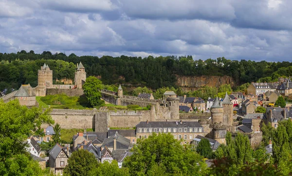 Panorama of town Fougeres in Brittany France — Stock Photo, Image